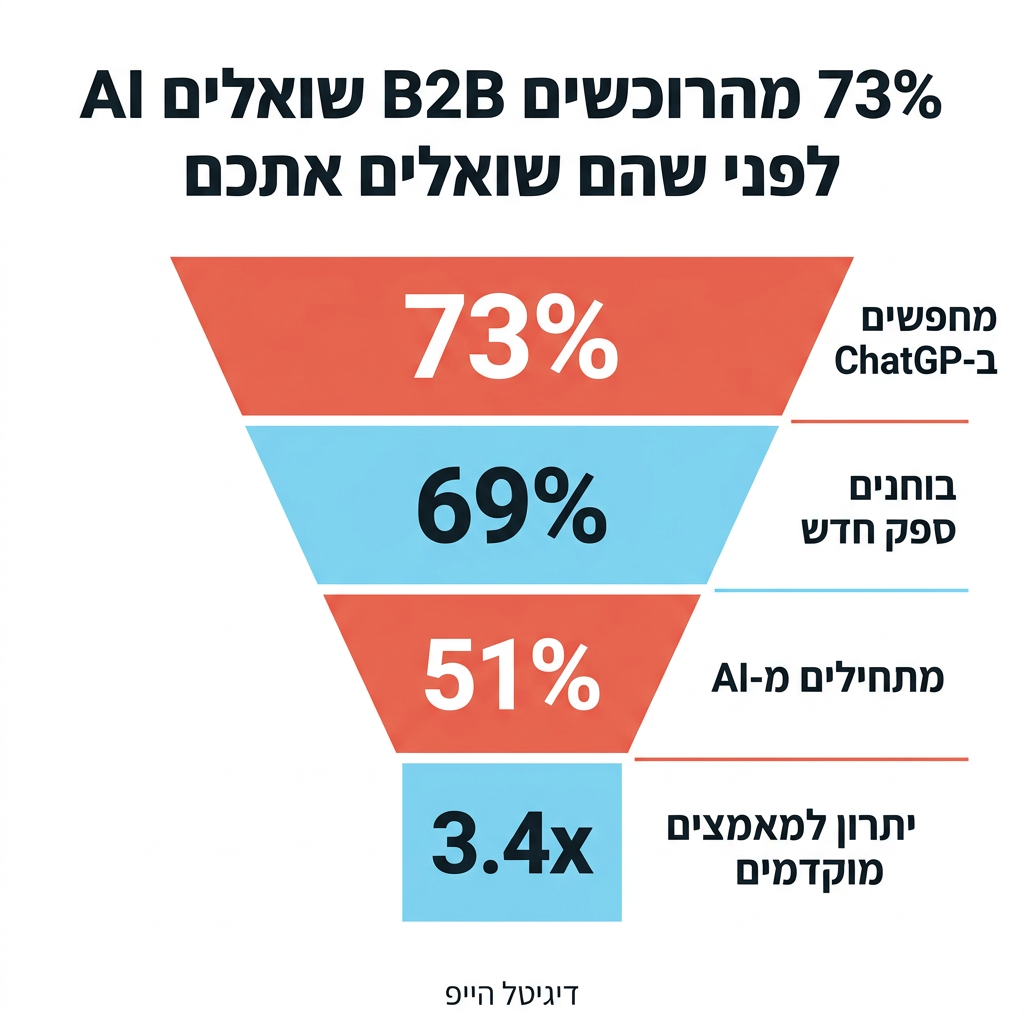 73% מהרוכשים B2B שואלים AI לפני שהם שואלים אתכם - אינפוגרפיק
