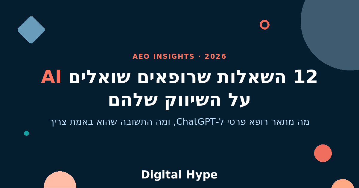12 השאלות שרופאים שואלים AI על השיווק שלהם — Digital Hype