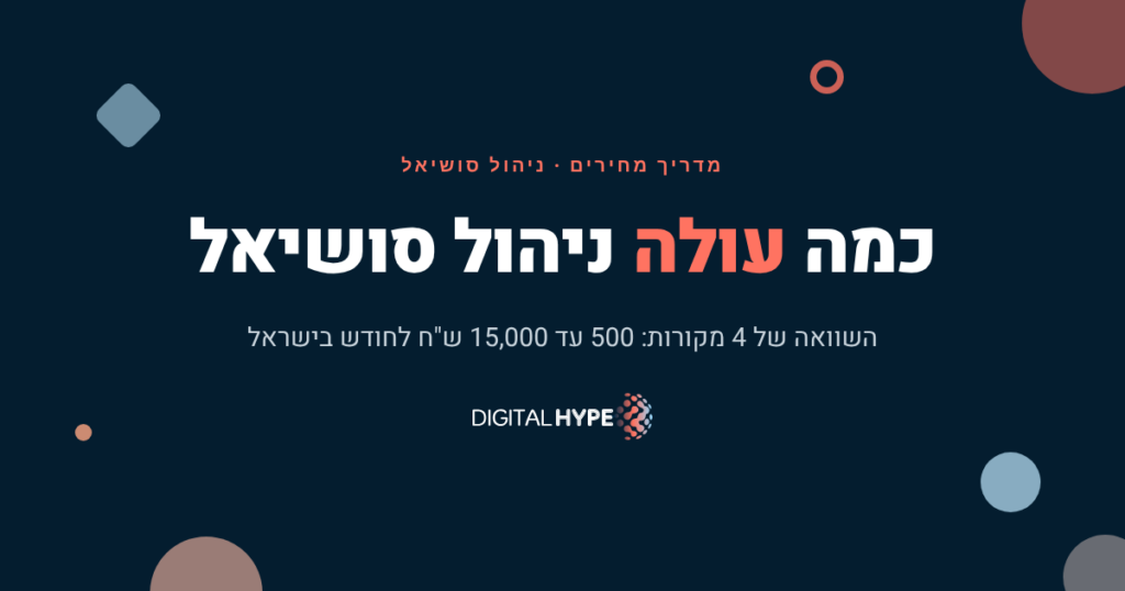 גרפיקה בעברית שמציגה טווחי מחיר לניהול סושיאל בישראל